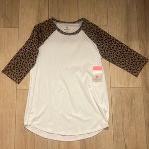 NWT - Marley Lilly 3/4 Length Shirt with Leopard Sleeves